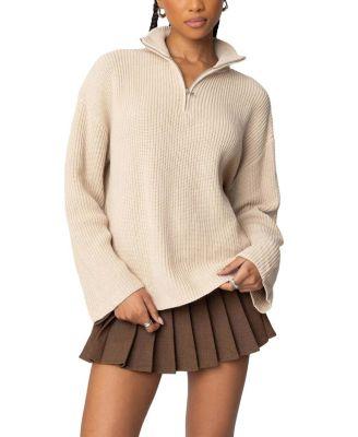 Amour High Neck Oversized Zip Sweater by EDIKTED Amour High Neck Oversized Zip Sweater by EDIKTED