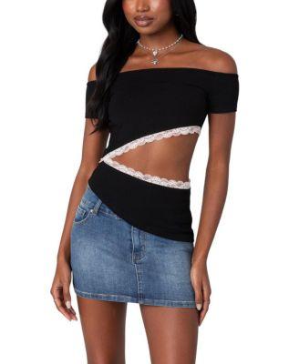 Annaise Off Shoulder Cut Out Top by EDIKTED