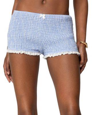 Antonia Gingham Scrunch Shorts by EDIKTED