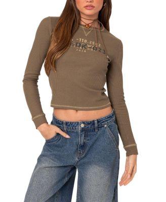 Army Wife Ribbed Tee by EDIKTED