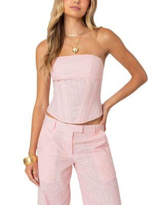 Arya Linen Look Corset by EDIKTED