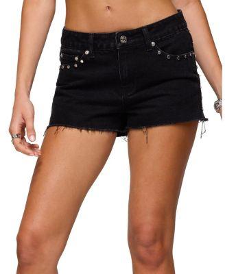 Ashten Studded Denim Shorts by EDIKTED