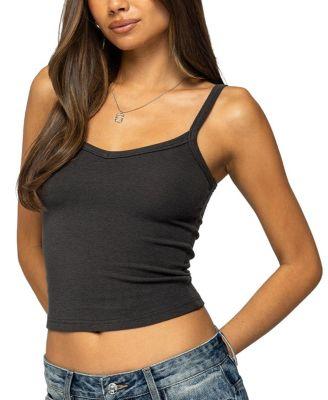 Aspyn V Neck Ribbed Tank Top by EDIKTED