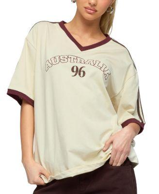 Australia 96 Contrast Oversized T Shirt by EDIKTED