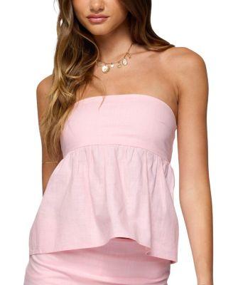 Avalai Linen Look Strapless Babydoll Top by EDIKTED