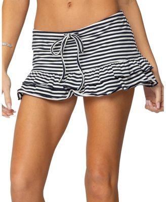 Avia Ruffle Striped Mini Skort by EDIKTED