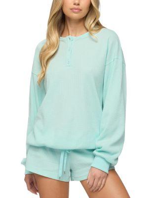 Baila Waffle Henley Top by EDIKTED