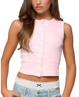 Basel Button Up Tank Top by EDIKTED