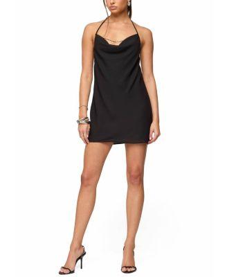Bead Backless Cowl Neck Mini Dress by EDIKTED