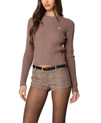 Beverly Bow Cable Knit Sweater by EDIKTED