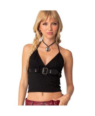 Birdie buckle belted top by EDIKTED