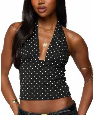 Blaire Polka Dot Halter Top by EDIKTED