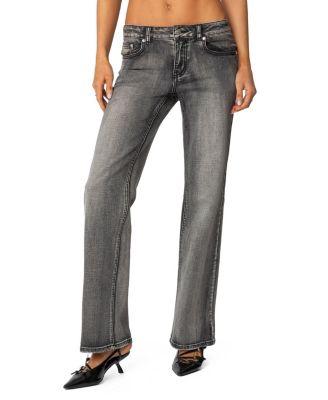 Boot Cut Low Rise Jeans in Dark Wash by EDIKTED