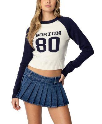 Boston Babe Raglan Sweater by EDIKTED
