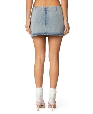 Bowdie Washed Denim Mini Skirt by EDIKTED