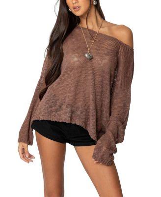 Bri Oversized Boat neck Sweater by EDIKTED