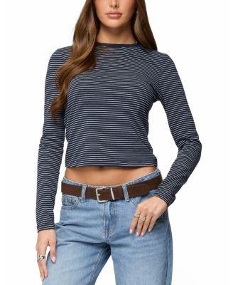 Brianna Striped Long Sleeve T-Shirt by EDIKTED