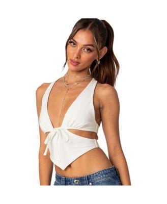 Cady tie front cut out top by EDIKTED
