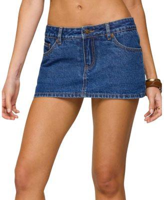 Camelia Denim Mini Skort by EDIKTED