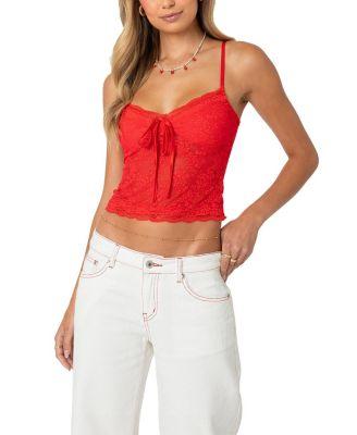 Cami Sheer Lace Tank Top by EDIKTED