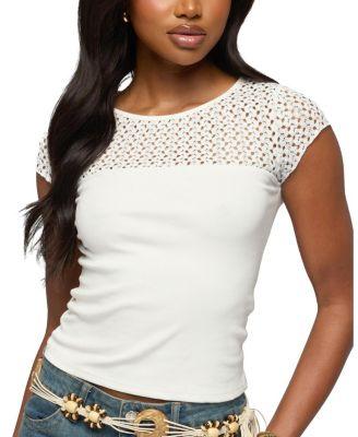 Camile Lacey Ribbed Top by EDIKTED