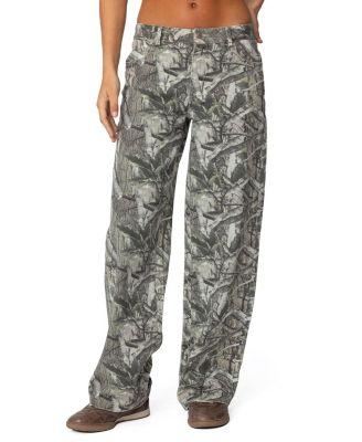 Camo & Bow Low Rise Jeans in Colored Wash by EDIKTED