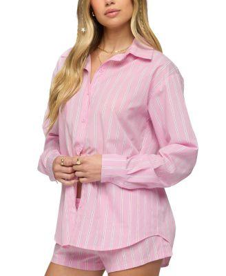 Carmella Striped Oversized Shirt by EDIKTED