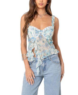 Cascade Ruffled Bra Top by EDIKTED