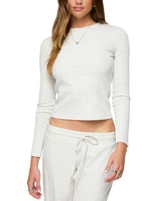 Cicilia Long Sleeve Ribbed T Shirt by EDIKTED