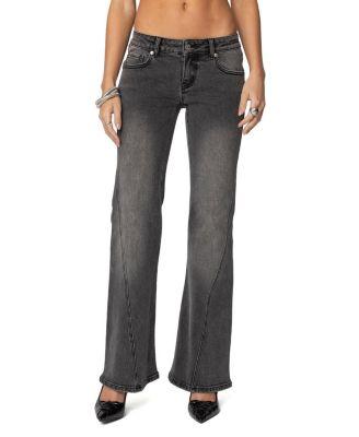 Colton Boot Cut Low Rise Jeans in Black Wash by EDIKTED