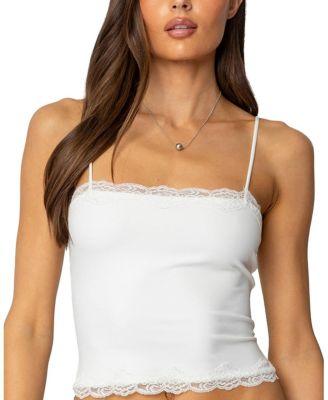 Cruella Lace Trim Tank Top by EDIKTED