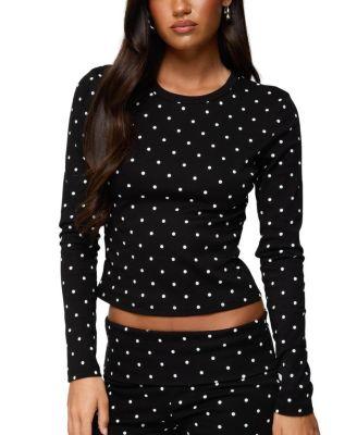 Daliya Polka Dot Long Sleeve Top by EDIKTED