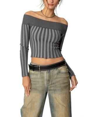 Daren Off Shoulder Knit Top by EDIKTED