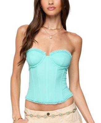 Deirdre Mesh Lace Up Corset by EDIKTED