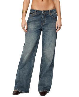 Della Waist Scarf Low Rise Baggy Jeans by EDIKTED