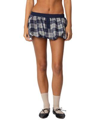 Dianna Plaid Bubble Mini Skort by EDIKTED
