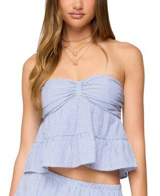 Dora Strapless Eyelet Babydoll Top by EDIKTED