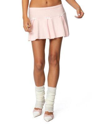 Easter Pleated Knit Mini Skirt by EDIKTED