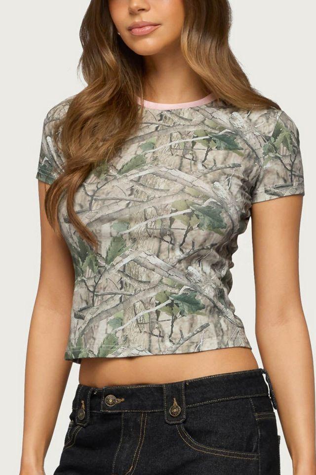Edikted Alaia Contrast Camo T Shirt by EDIKTED