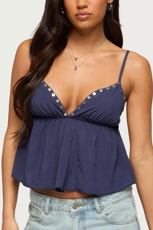 Edikted Alina Studded Babydoll Tank Top by EDIKTED