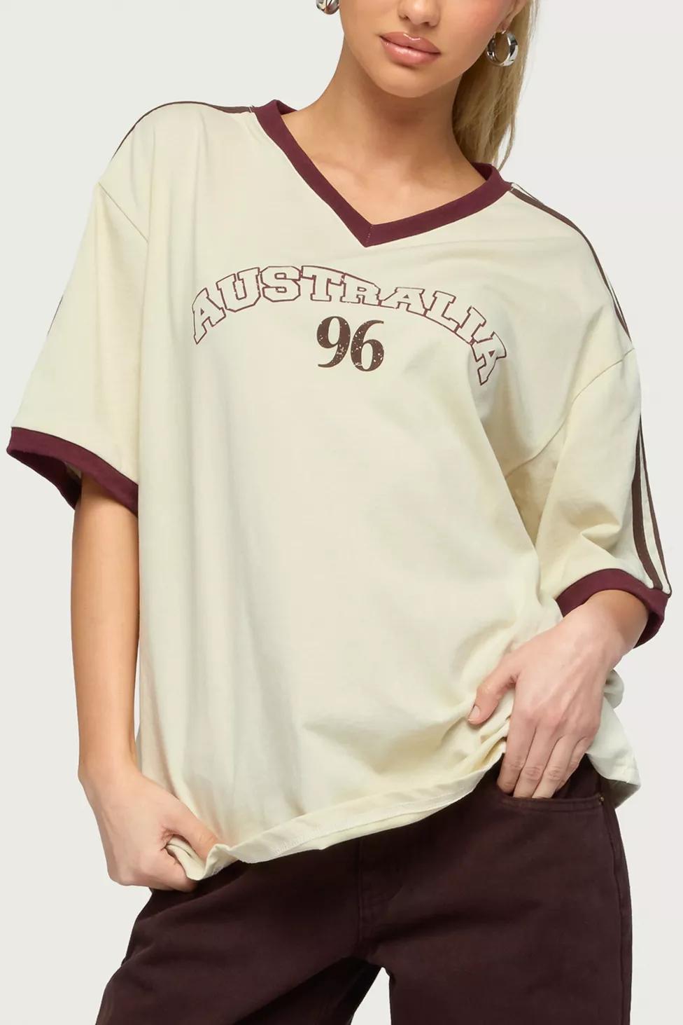 Edikted Australia 96 Contrast Oversized T Shirt by EDIKTED