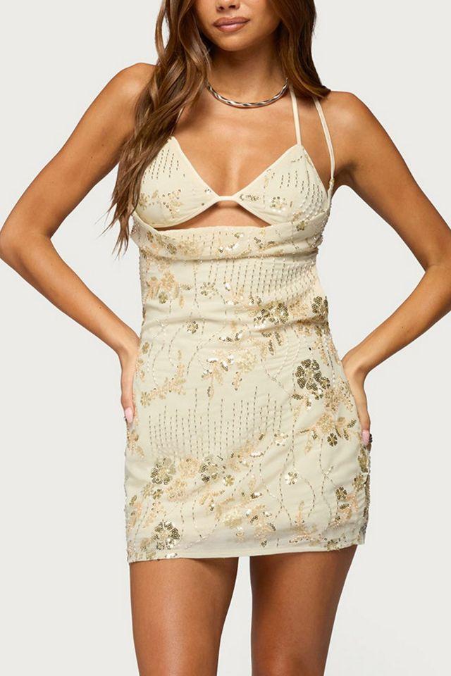 Edikted Beaded Two Piece Backless Mini Dress by EDIKTED