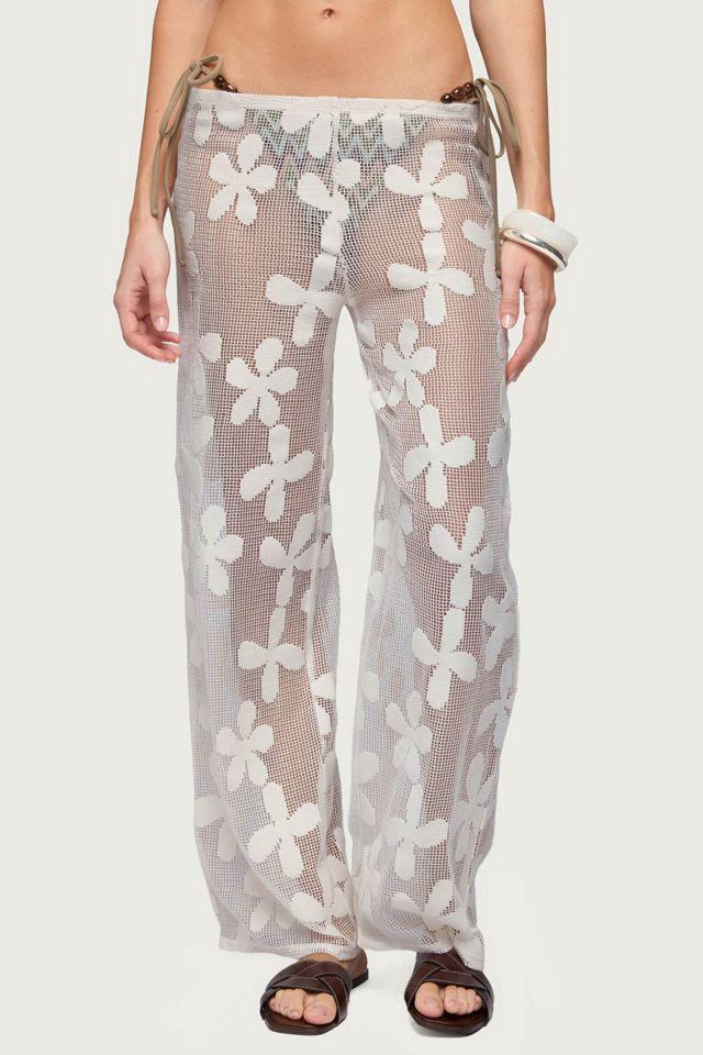 Edikted Candace Floral Texured Sheer Pants by EDIKTED