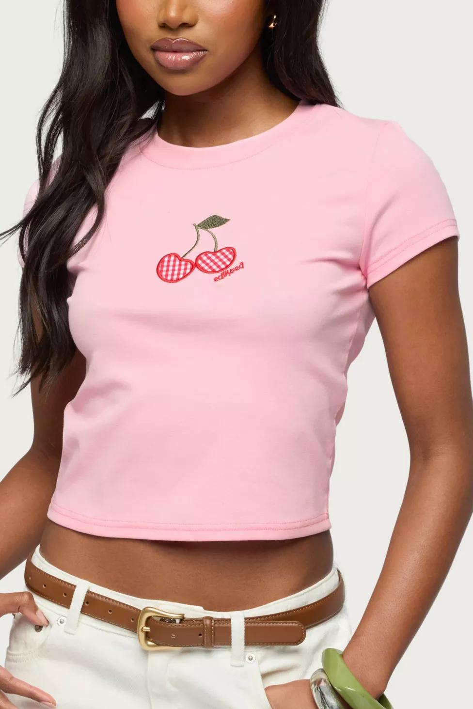 Edikted Cherry Crush T Shirt by EDIKTED