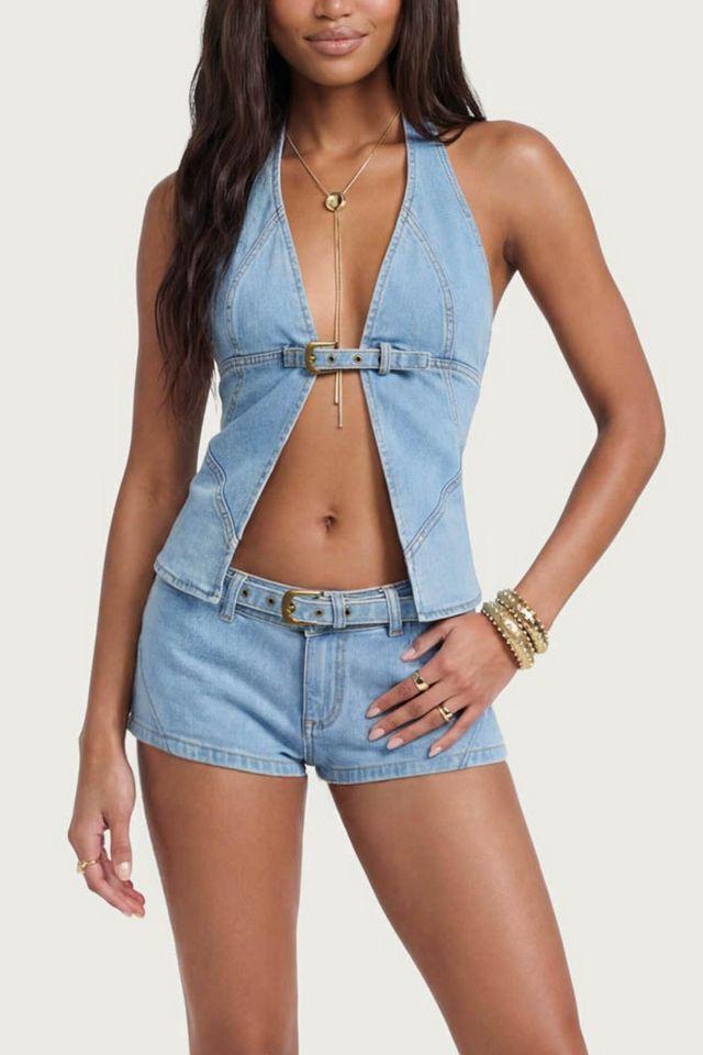 Edikted Ciel Low Rise Denim Micro Shorts by EDIKTED