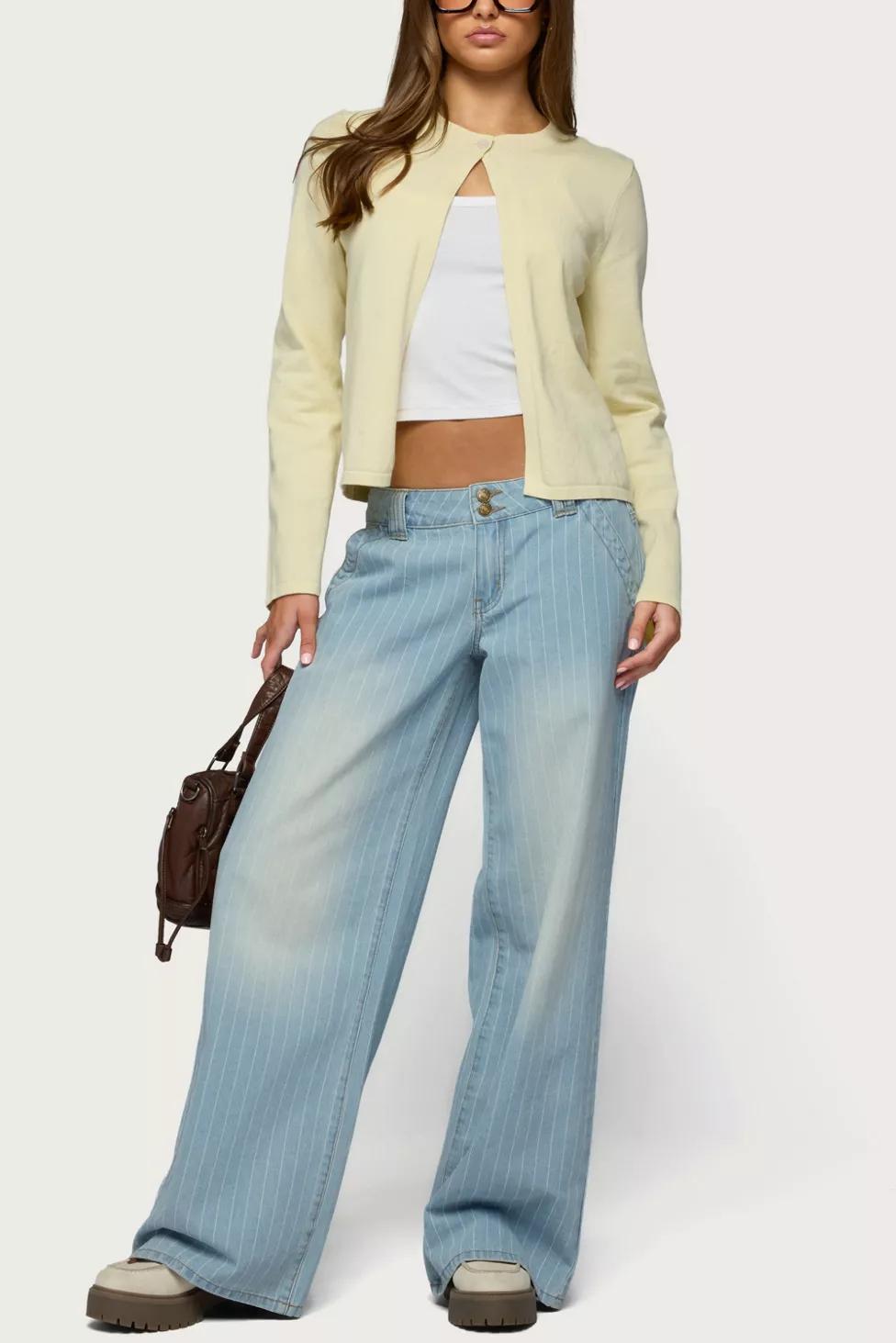 Edikted Cory Striped Low Rise Jean by EDIKTED