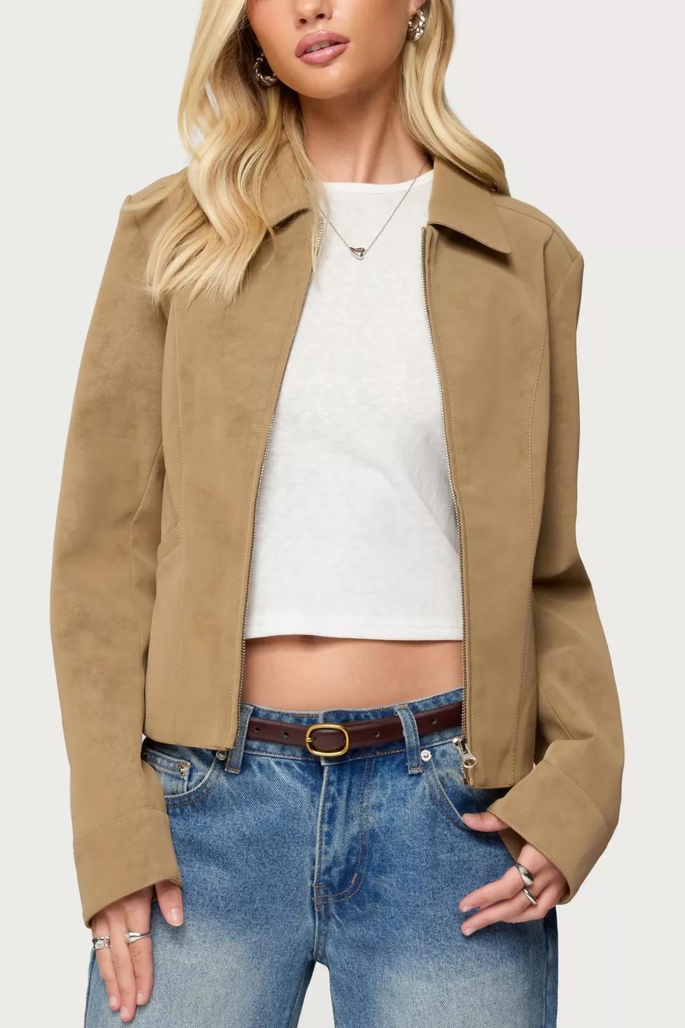 Edikted Cozette Faux Leather Jacket by EDIKTED