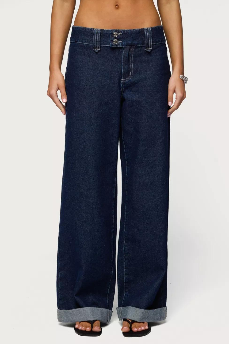 Edikted Cuffed Low Rise Straight Leg Jean by EDIKTED