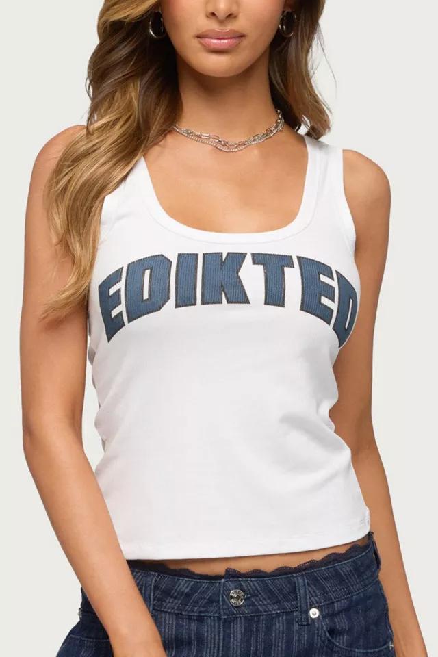 Edikted Edikted Girly Ribbed Tank Top by EDIKTED