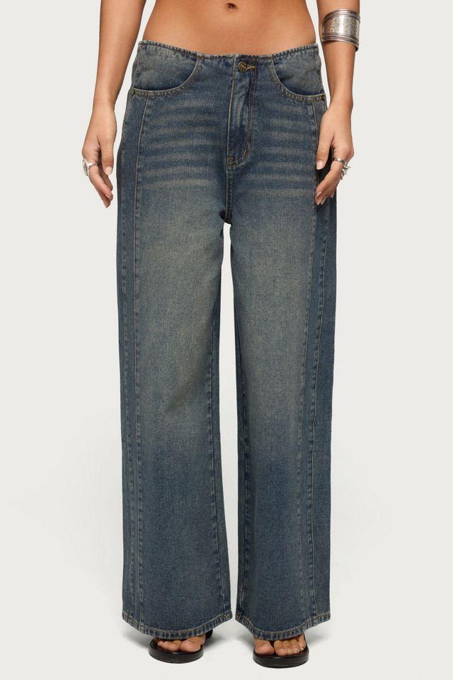 Edikted Elia No Waistband Low Rise Baggy Jeans by EDIKTED